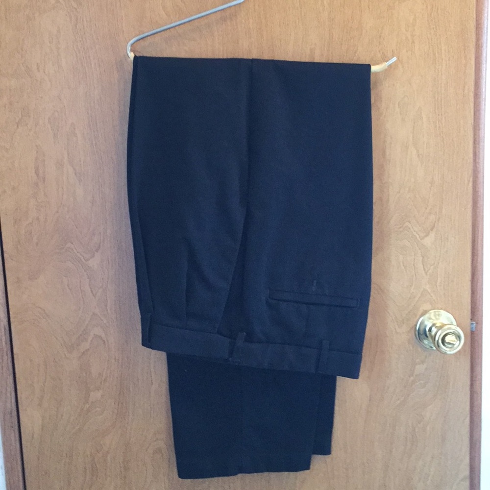 Haggar Cuffless Dress Pants, 36-31, Black